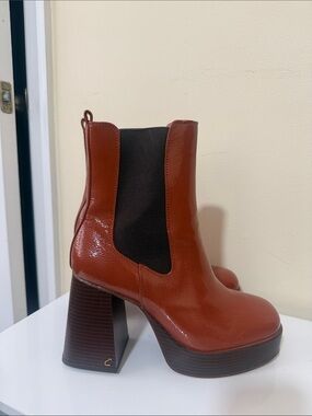 Women's Platform Chelsea Boots in Burnt Orange- Sam Edelman